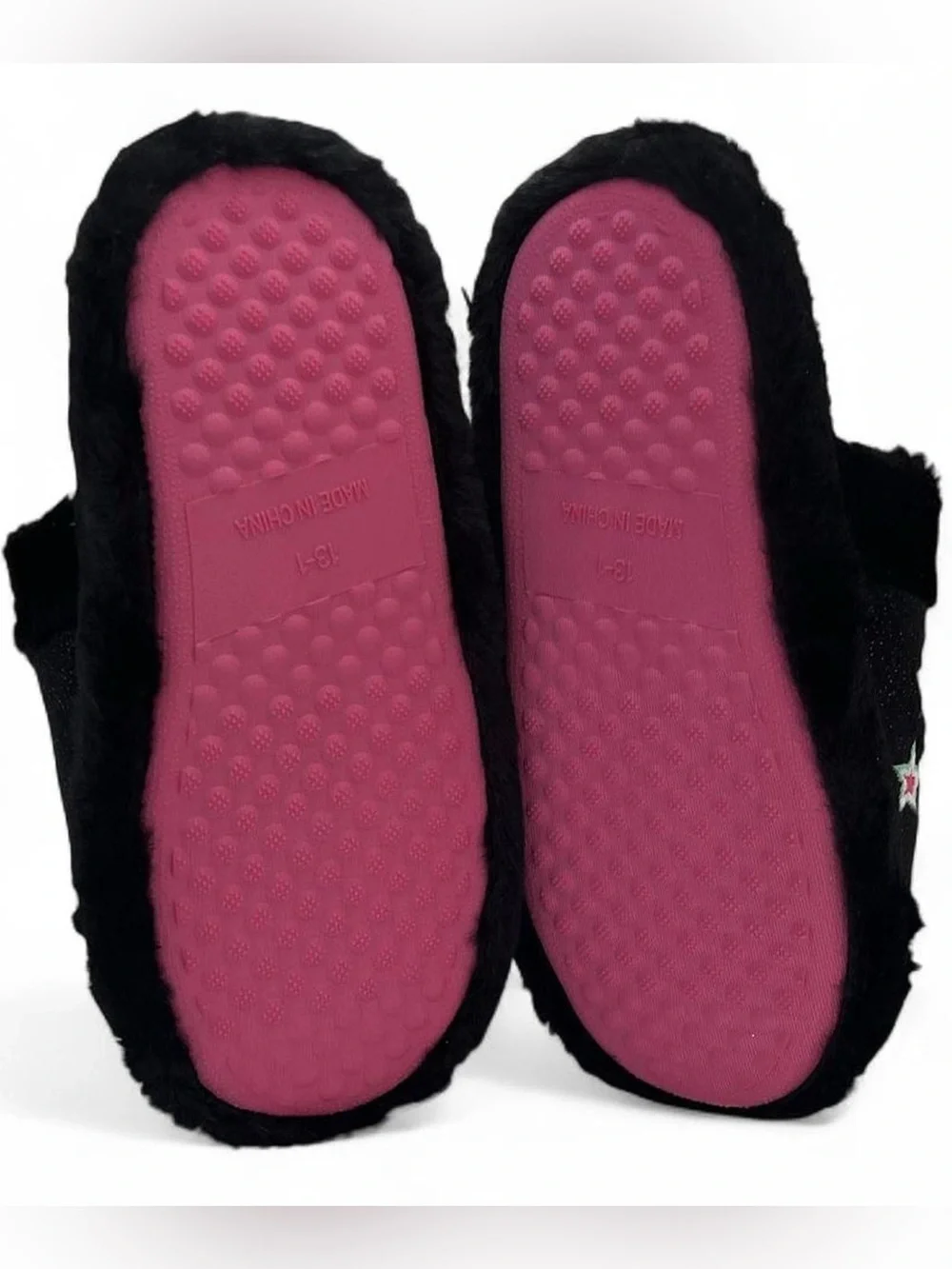 13C 1Y Girls Slippers L.O.L Surprise Black Multicolor 3D Bow Sparkly Cozy NWT